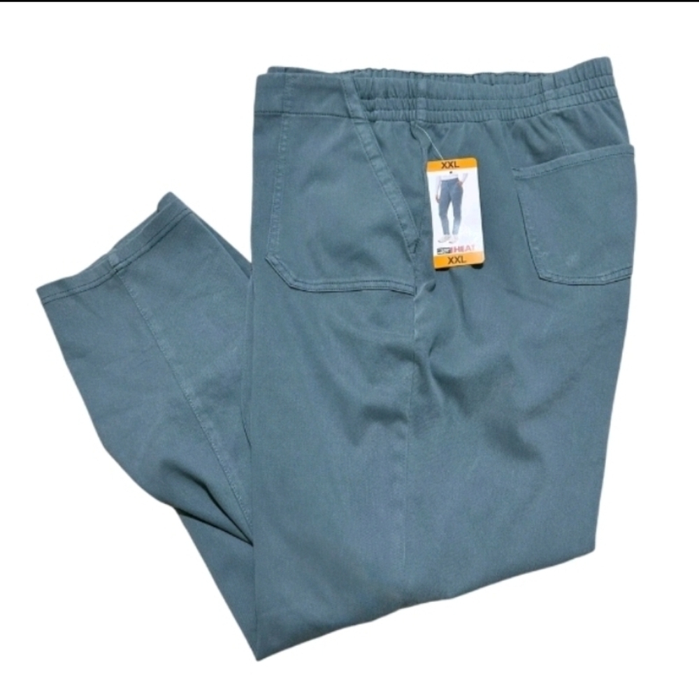 32 Degrees Heat Pants Blue Elastic Waist Stretch Cotton Twill Slacks
